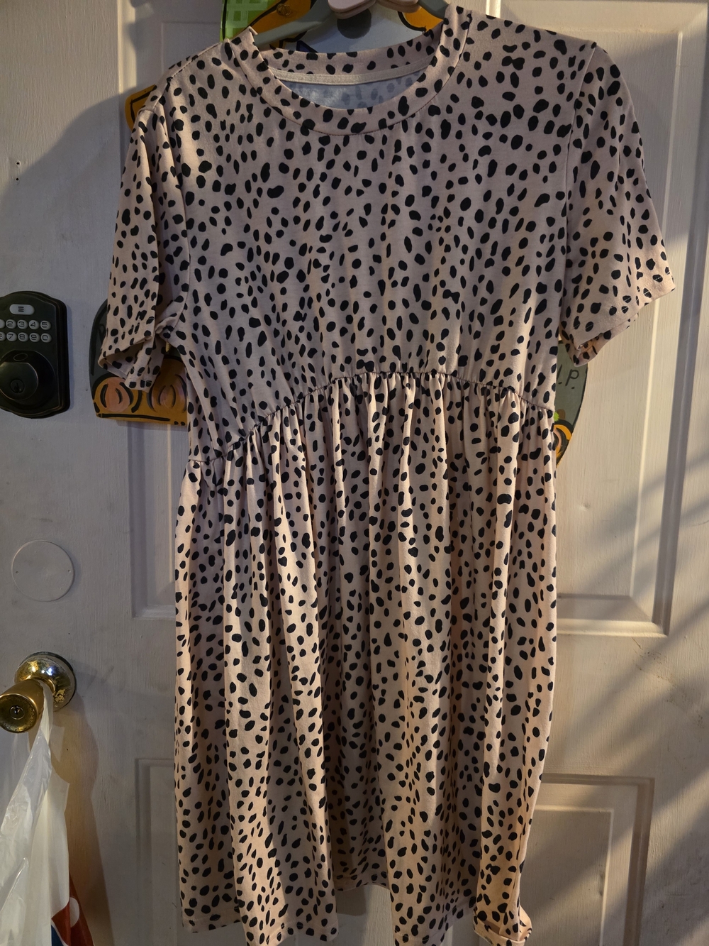 Casual Pink Leopard Print Short Sleeve Dress